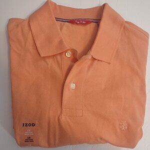 *NWT* Men's IZOD, Cotton Mesh Polo Shirt. Size L Orange